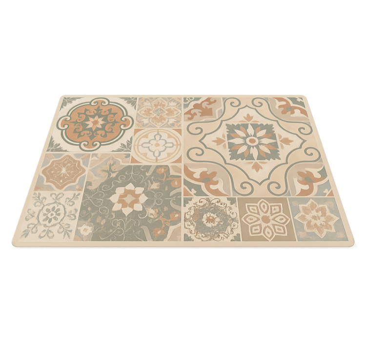 Cement tiles various sizes living room vinyl carpet - TenStickers