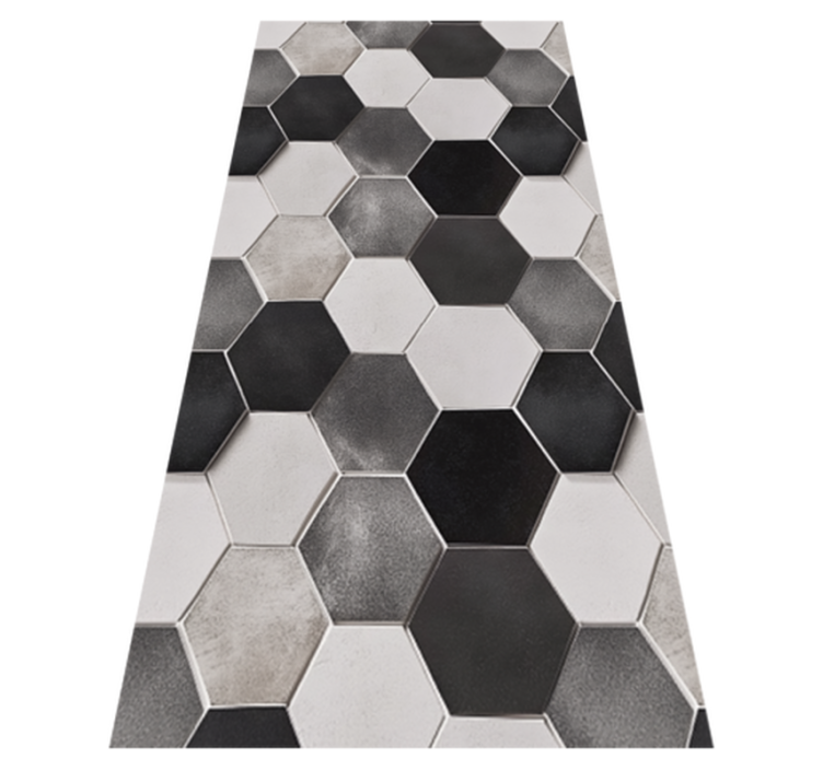 Grey hexagons kitchen vinyl carpet - TenStickers