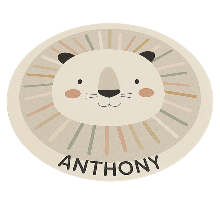Custom beige lion kids vinyl carpet - TenStickers