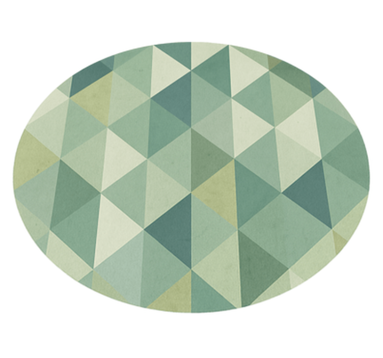 Geometric triangles design green vinyl carpet - TenStickers