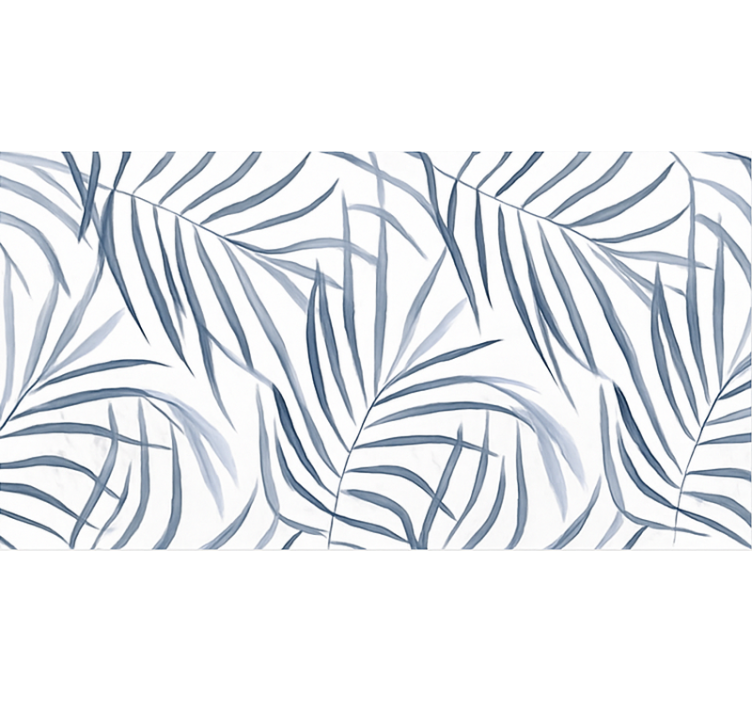 Thin leaves design blue vinyl carpet - TenStickers