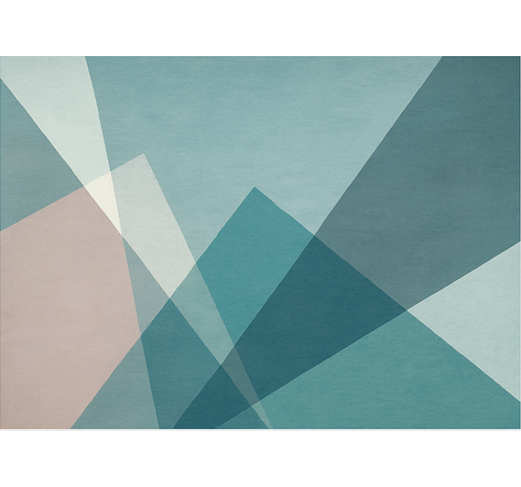 Geometric abstract design blue vinyl carpet - TenStickers