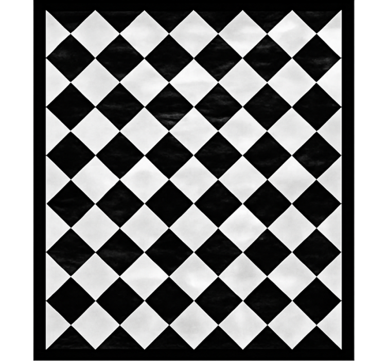 Diagonal black squares square vinyl carpet - TenStickers