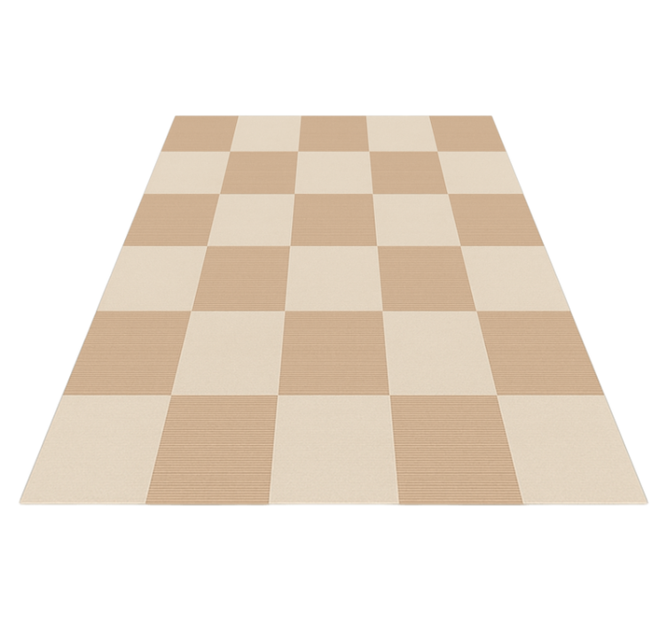 Beige chequered pattern square vinyl carpet - TenStickers