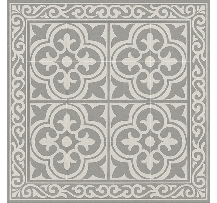 Elegant grey tiles square vinyl carpet - TenStickers