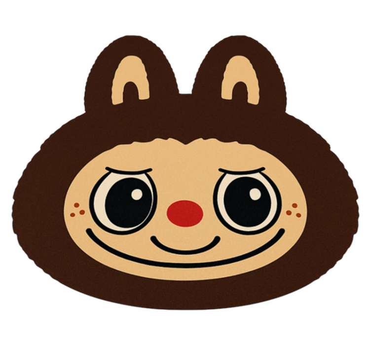 Brown Labubu design kids vinyl carpet - TenStickers