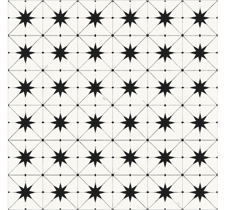 Encaustic Star Pattern dining room vinyl carpet - TenStickers