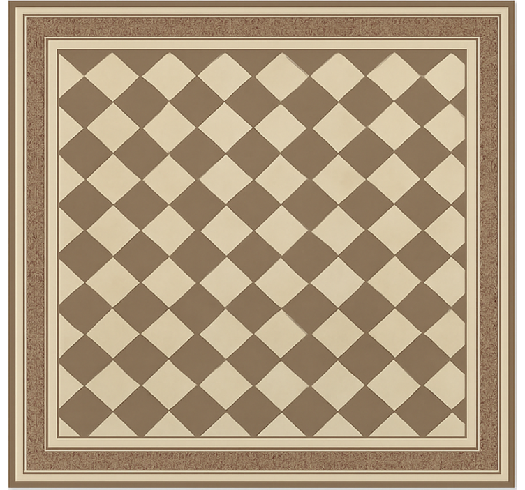 Brown Diamond Grid dining room vinyl carpet - TenStickers