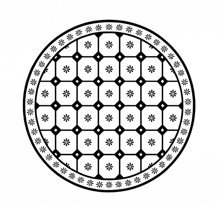 Black-and-White Tile Pattern dining room vinyl carpet - TenStickers