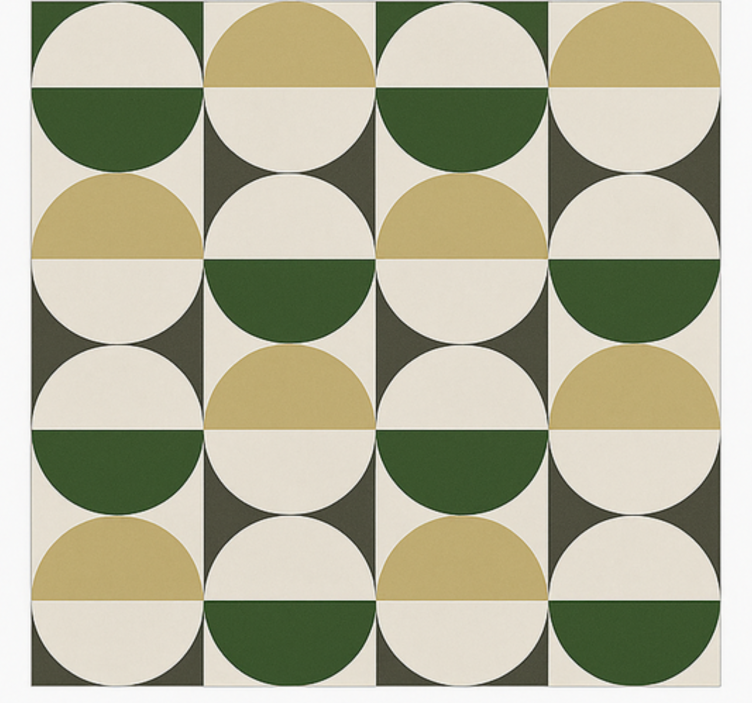 Mid-Century Circular Pattern dining room vinyl carpet - TenStickers