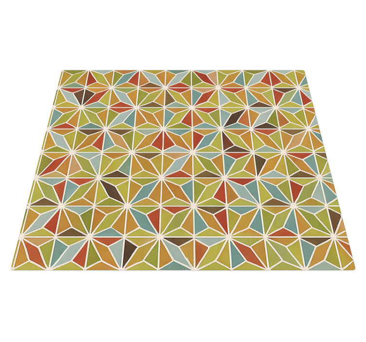 Kaleidoscopic Geometric Tile dining room vinyl carpet - TenStickers