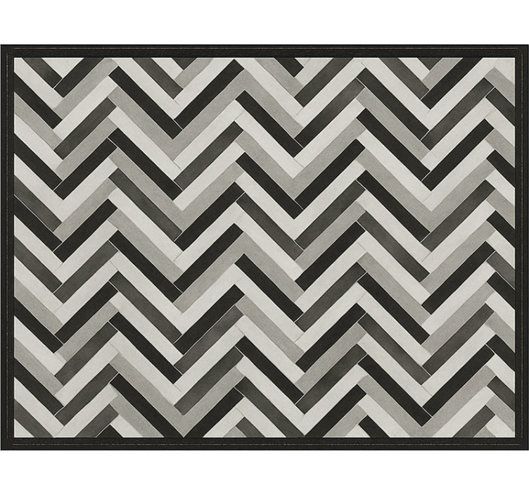 Monochrome Parquet Style dining room vinyl carpet - TenStickers