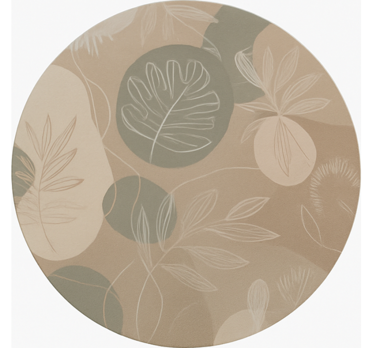 Neutral Botanical Abstract dining room vinyl carpet - TenStickers
