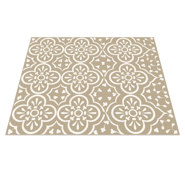 Monochromatic Encaustic Border dining room vinyl carpet - TenStickers
