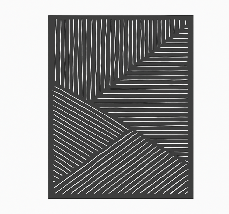 White wavy lines  kitchen vinyl carpet - TenStickers