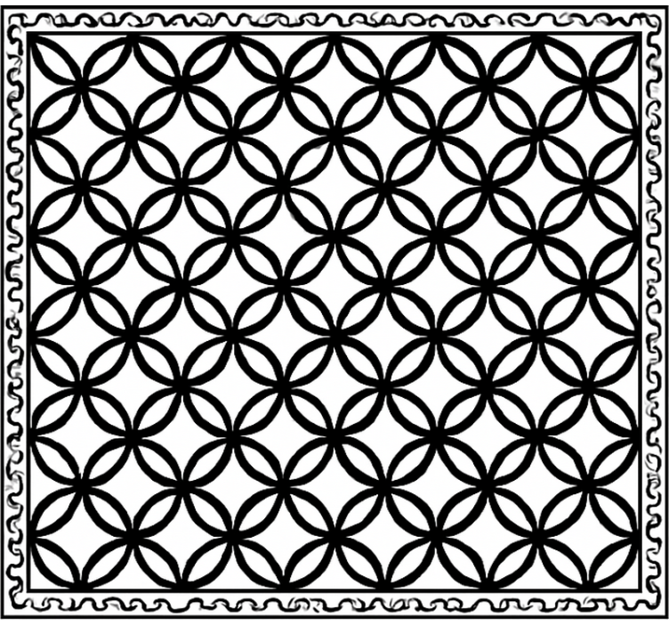 Black white ornate  kitchen vinyl carpet - TenStickers