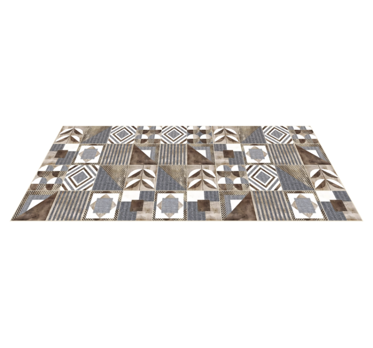 Brown Cementine mosaic vinyl carpet - TenStickers