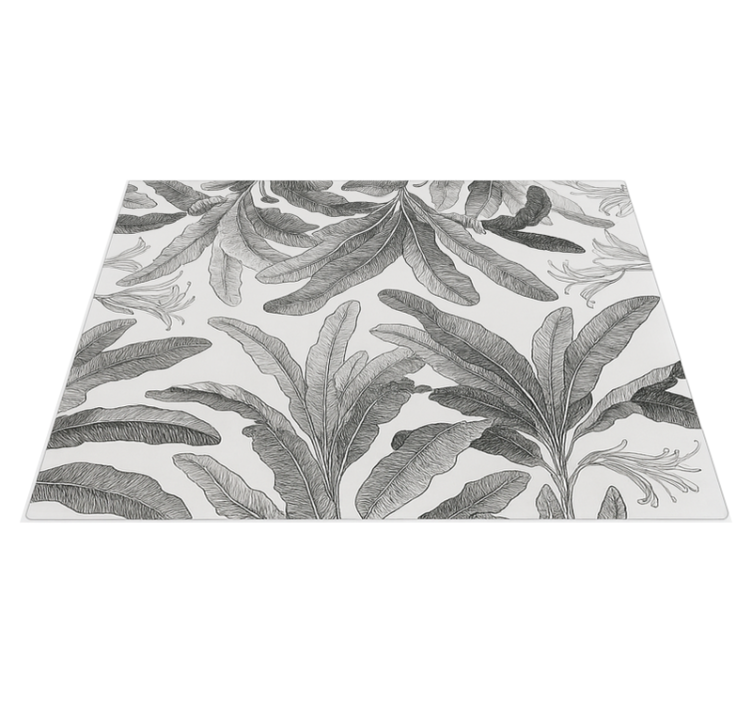 Graceful grey palms kitchen vinyl carpet - TenStickers