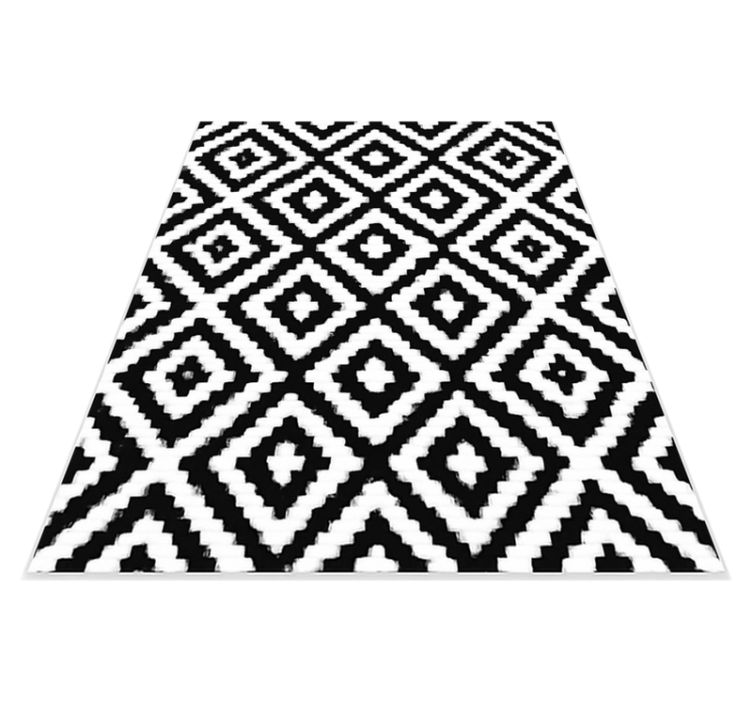 Kitchen vinyl carpet black modern squares - TenStickers