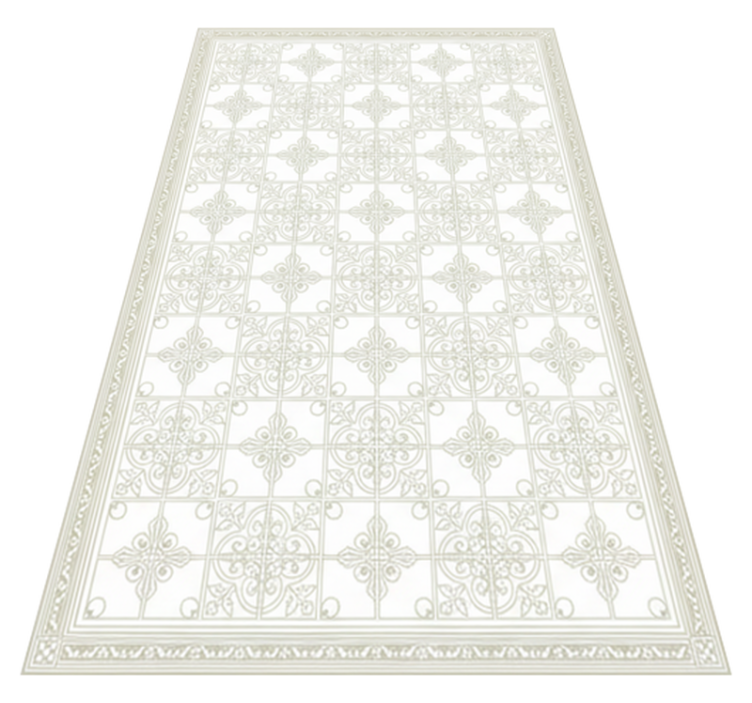 Living room vinyl carpet beige ornate mat - TenStickers