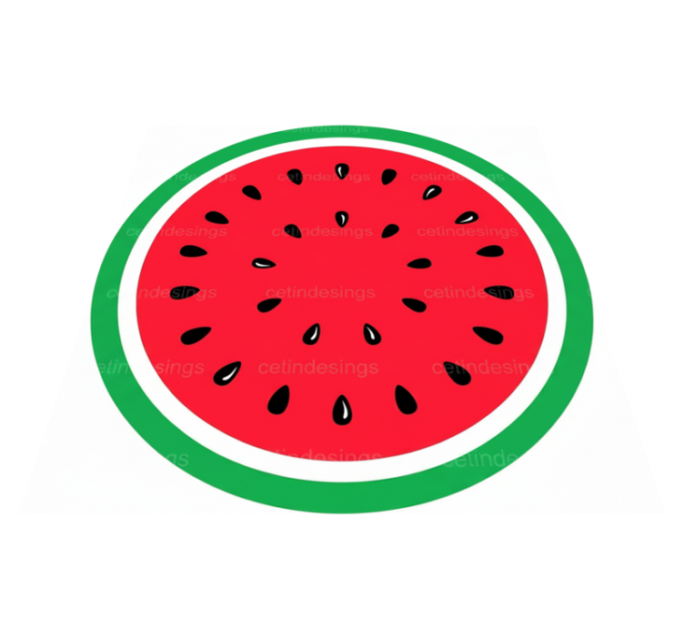 Circular vinyl carpet whole watermelon design - TenStickers