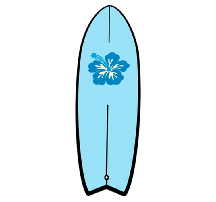 Nature vinyl carpet hawaiian flower surfboard - TenStickers