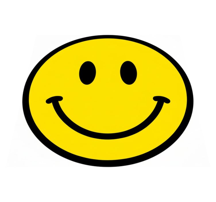 Circular vinyl carpet with smiley face design - TenStickers