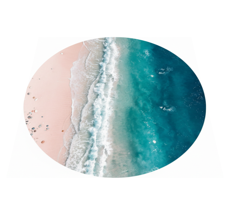 Living room vinyl carpet the beach circle - TenStickers