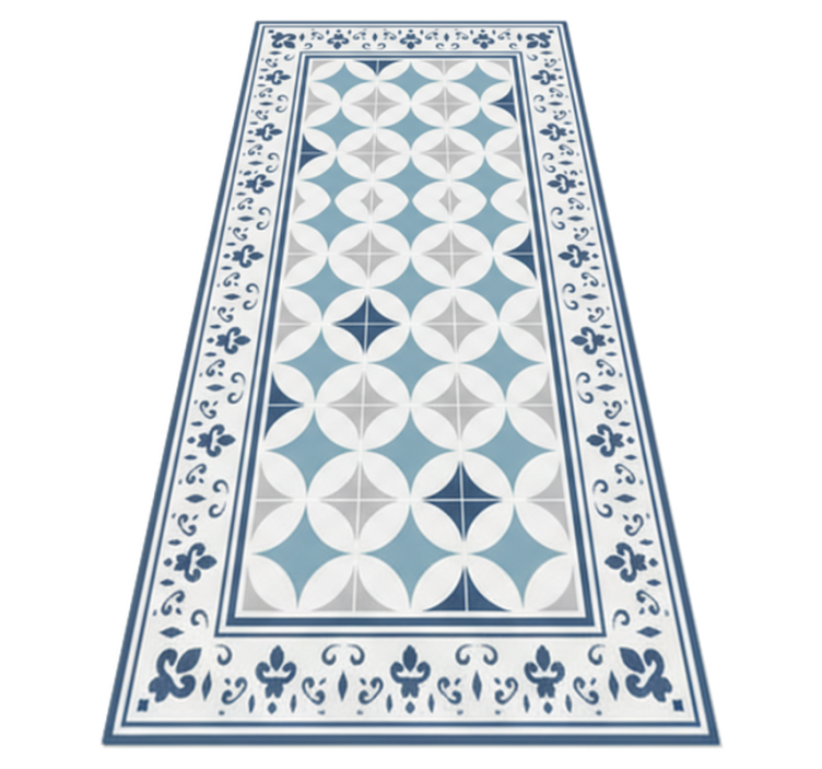 Kitchen vinyl carpet in azure tile design - TenStickers