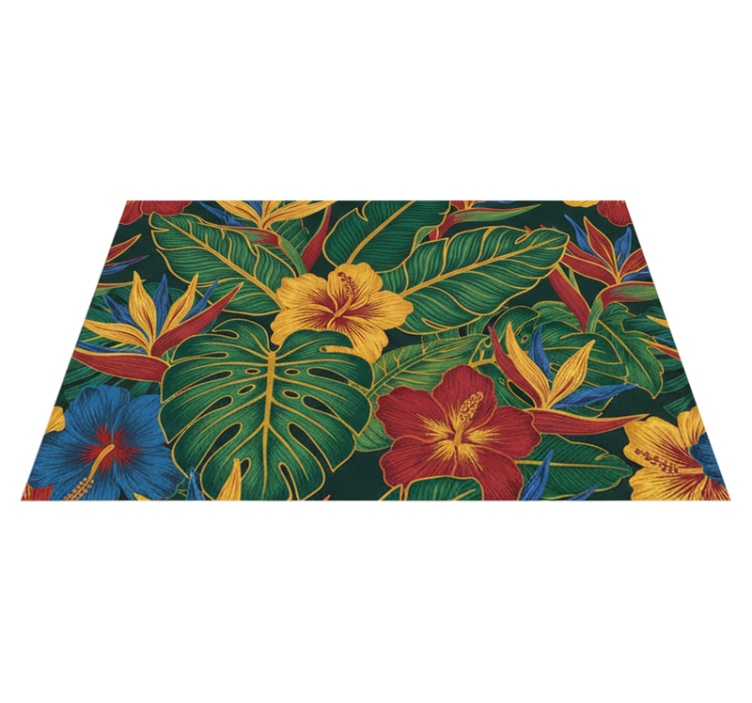 Living room vinyl carpet with exotic plant design - TenStickers