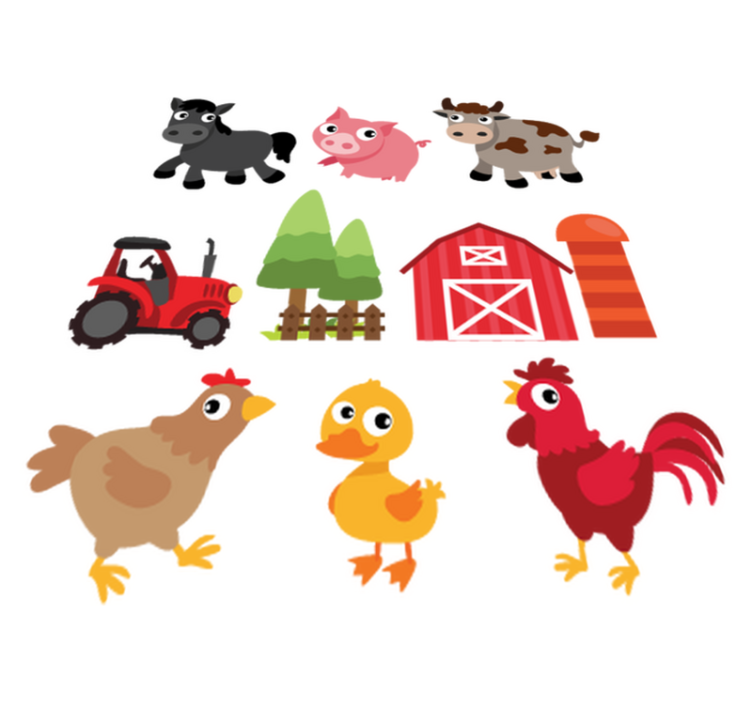 Colorful farm animal vinyl carpet - TenStickers