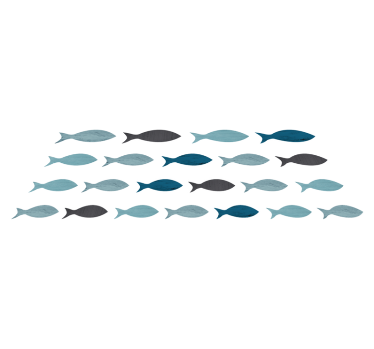 Animal vinyl carpet blue fish silhouettes - TenStickers