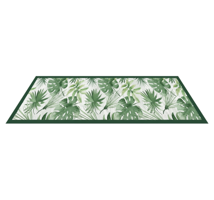Kitchen vinyl carpet watercolor tropical leaves - TenStickers