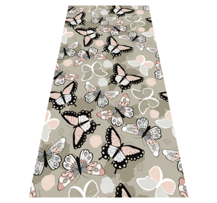 Animal vinyl carpet beige flying butterflies - TenStickers