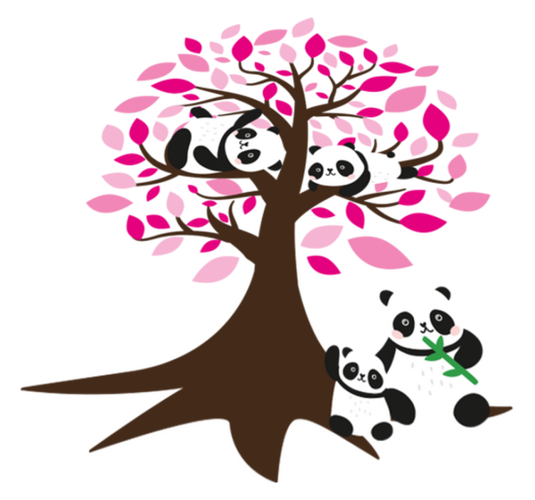 Animal vinyl carpet with panda tree design - TenStickers