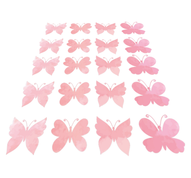 Animal vinyl carpet with pink butterfly design - TenStickers