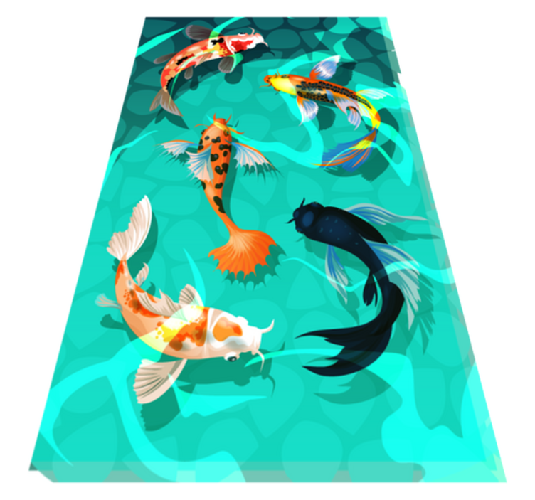 Animal vinyl carpet koi shower design - TenStickers
