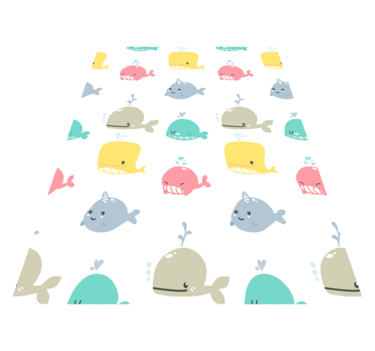 Baby colorful whales animal vinyl carpet - TenStickers