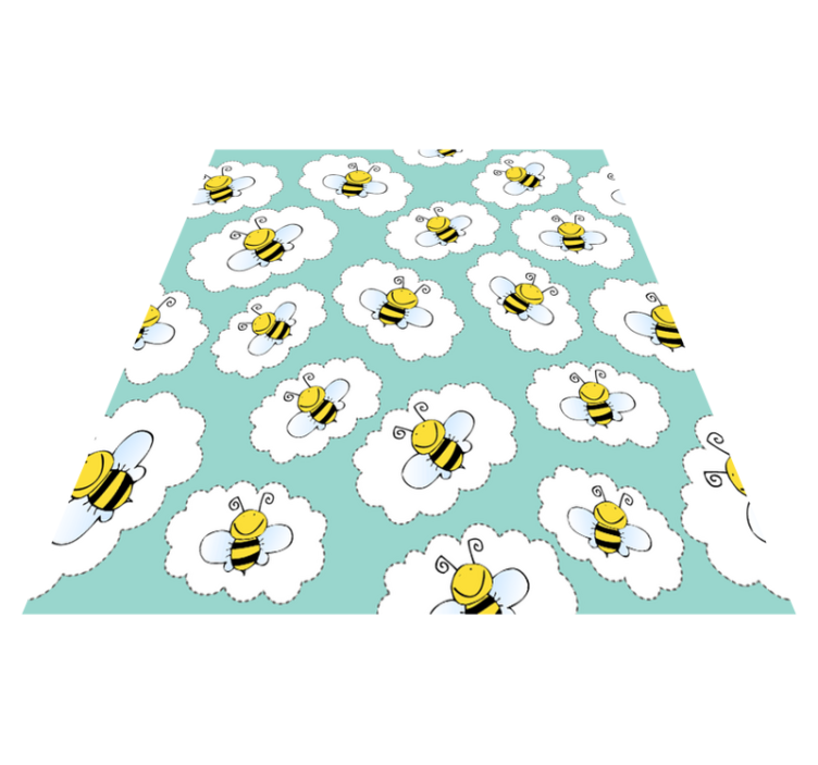 Animal vinyl carpet with white trees and bees - TenStickers