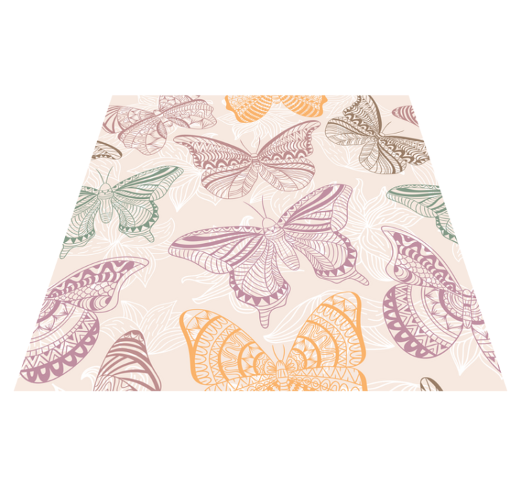 Colored ornamental butterflies animal vinyl carpet - TenStickers