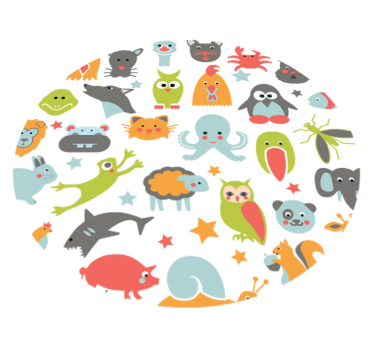 Animal vinyl carpet with animals in a circle - TenStickers