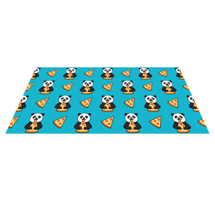Panda eating pizza animal vinyl carpet - TenStickers