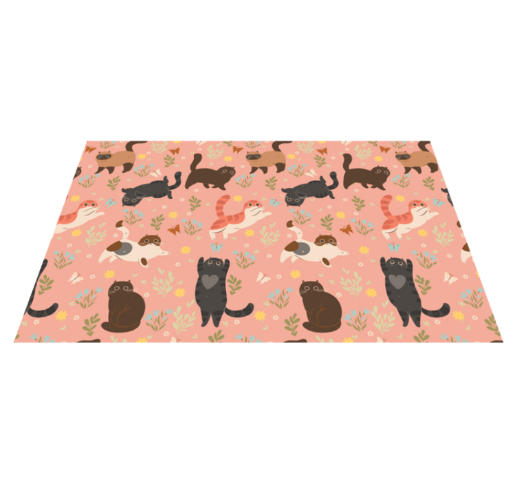 Animal vinyl carpet cats seamless pattern - TenStickers