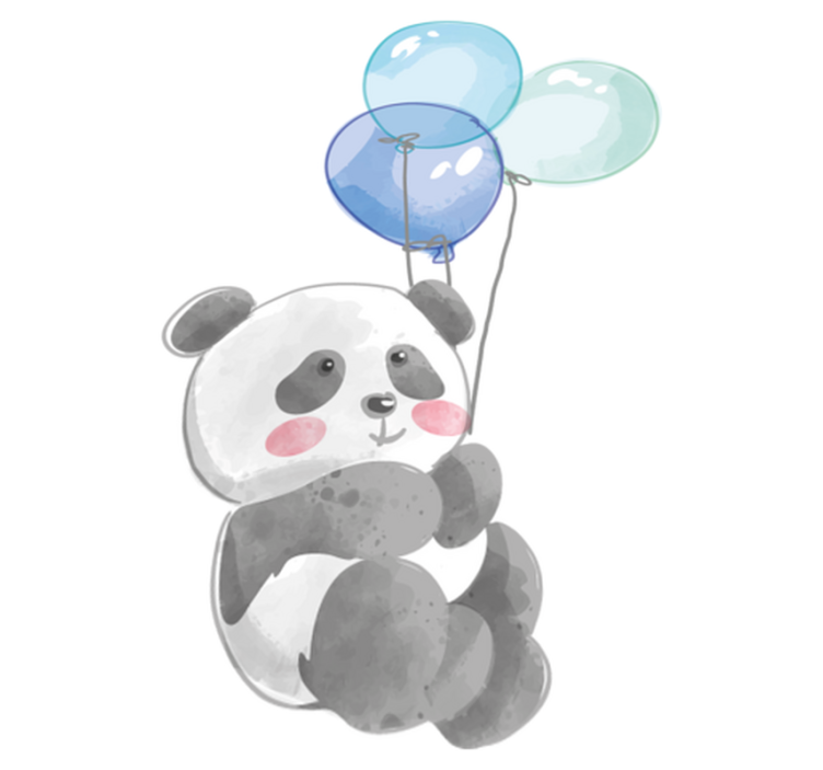 Animal vinyl carpet baby holding three balloons - TenStickers