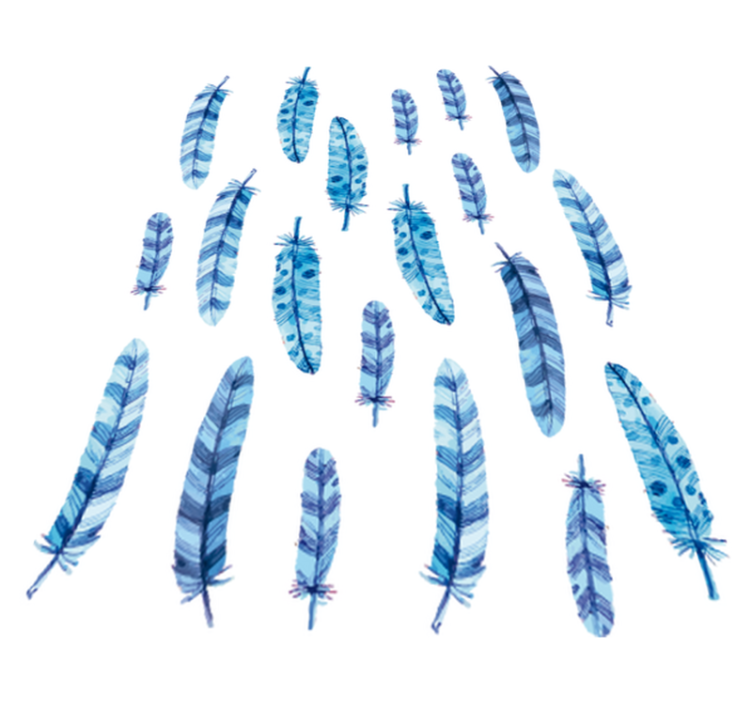 Animal vinyl carpet with blue feathers for kids - TenStickers