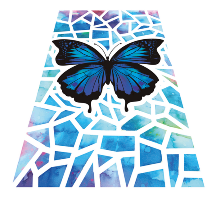 Animal vinyl carpet with trendy butterfly design - TenStickers