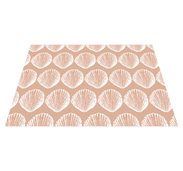 Animal vinyl carpet retro seashell pattern beige - TenStickers