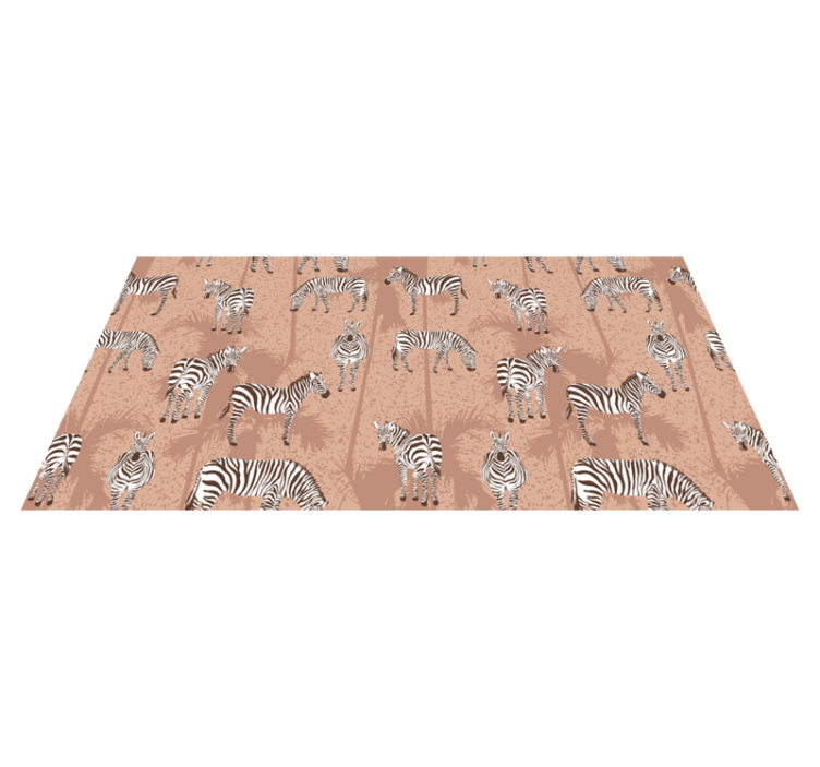Zebra and palms brown animal vinyl carpet - TenStickers