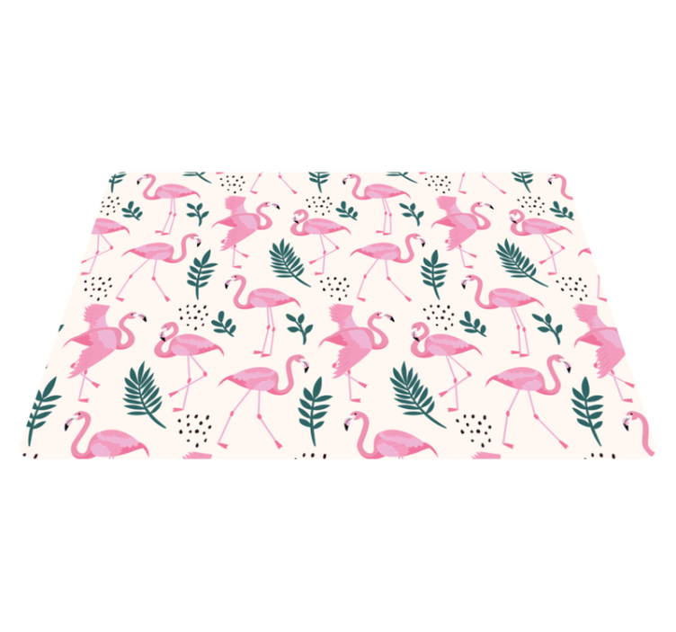 Animal vinyl carpet flamingo pattern with leaves - TenStickers