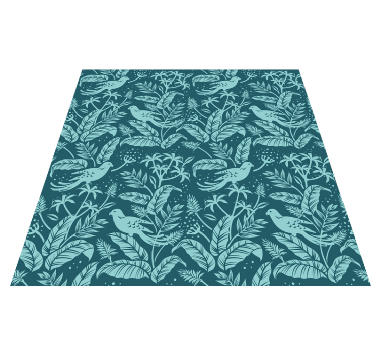 Animal vinyl carpet turquoise flying birds design - TenStickers